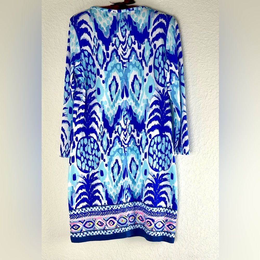 Lilly Pulitzer Beacon Tropical Call Me Serene Blue Pima Cotton Dress - Picture 5 of 8